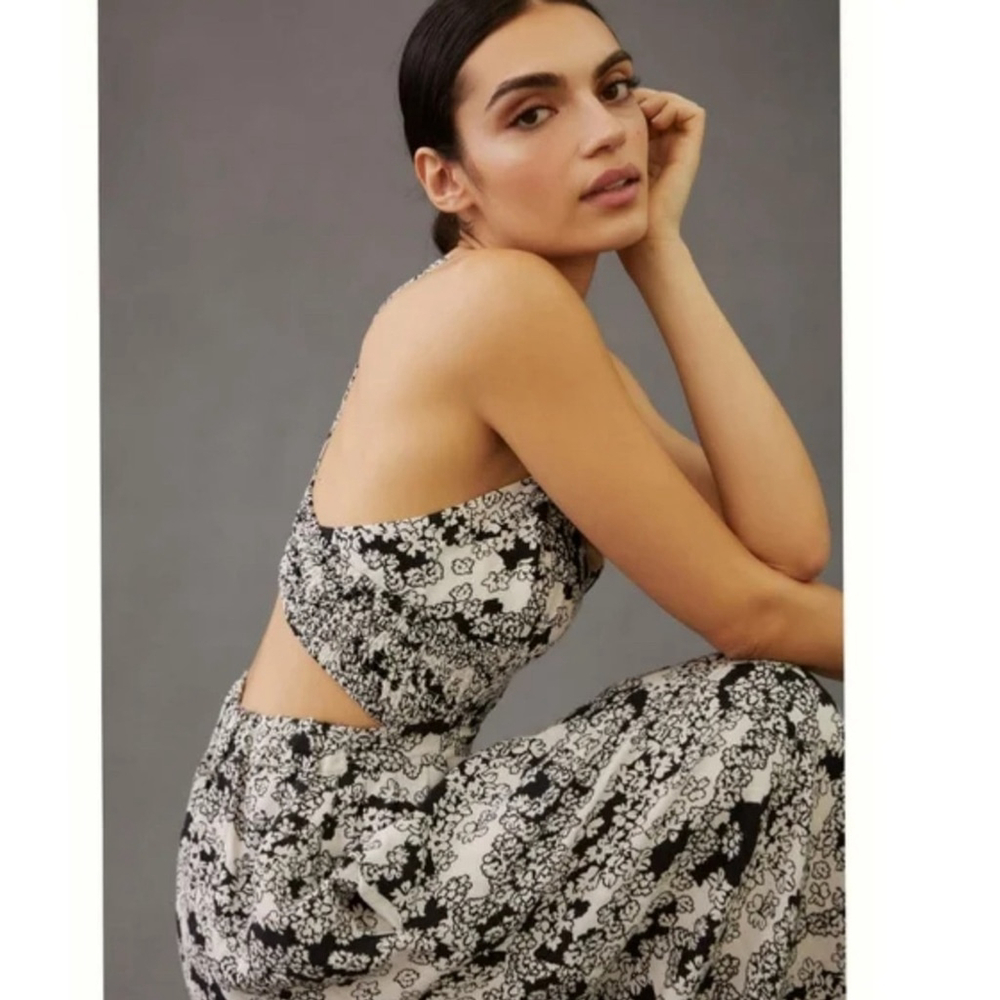 new Anthropologie Printed Midi
Dress Black and White Floral - Picture 2 of 8
